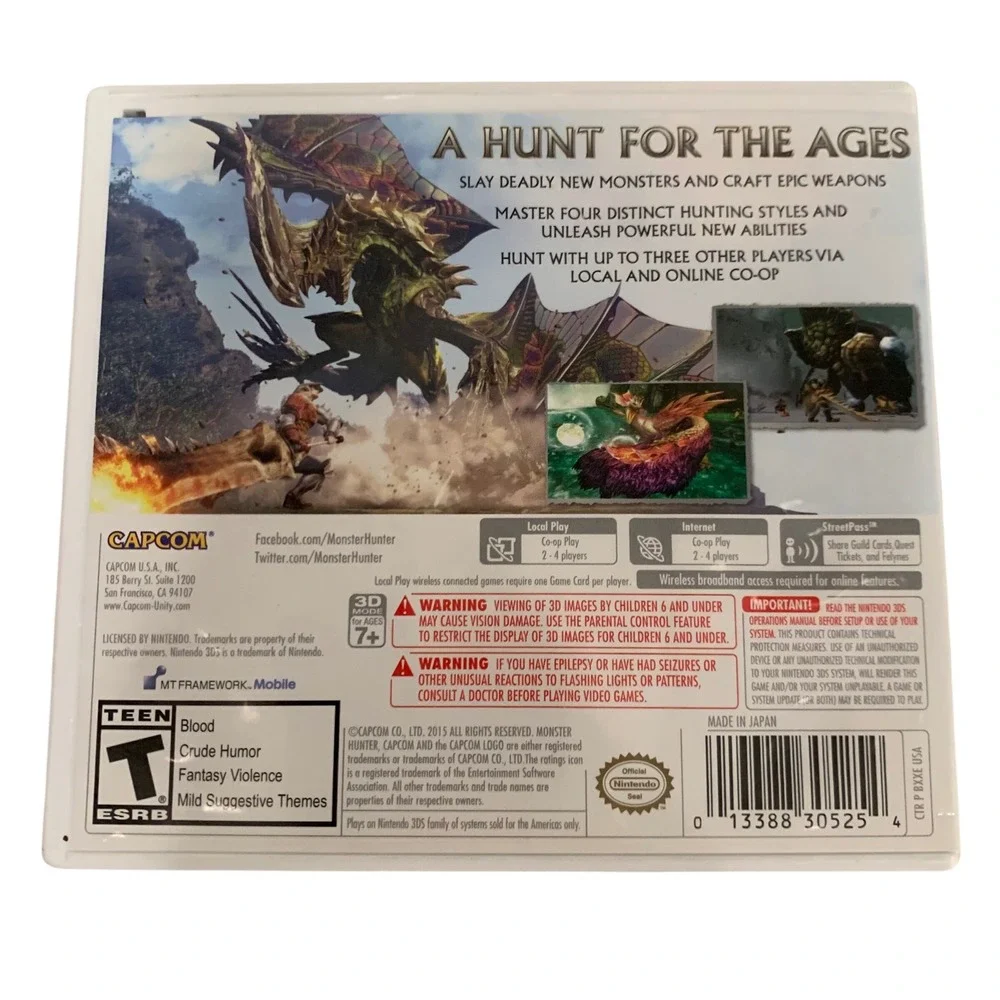 Monster Hunter Generations (2016) Nintendo 3DS Complete CIB‎ with Manual
